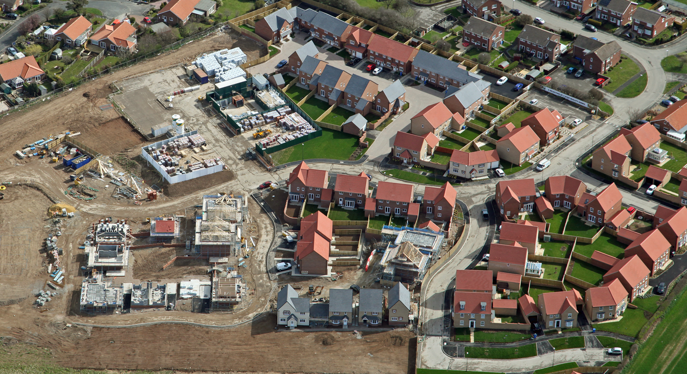 An image of a housing development in the uk new builds