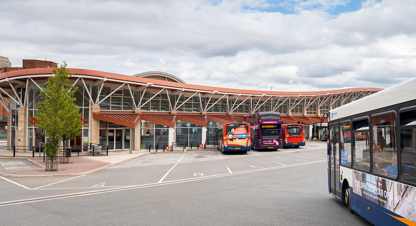 bus station with rainwater harvesting