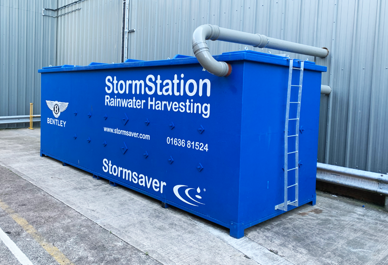 A rainwater harvesting system installed at Bentley Motors UK