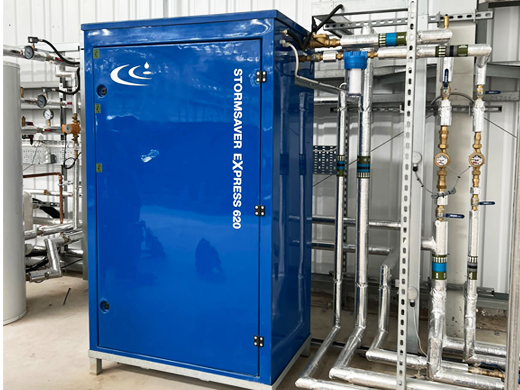 a rainwater harvesting system installed in a plant room in the uk