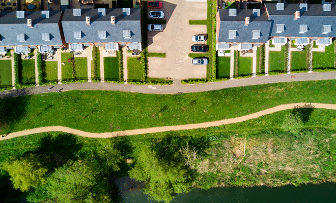 A new build housing development in the UK