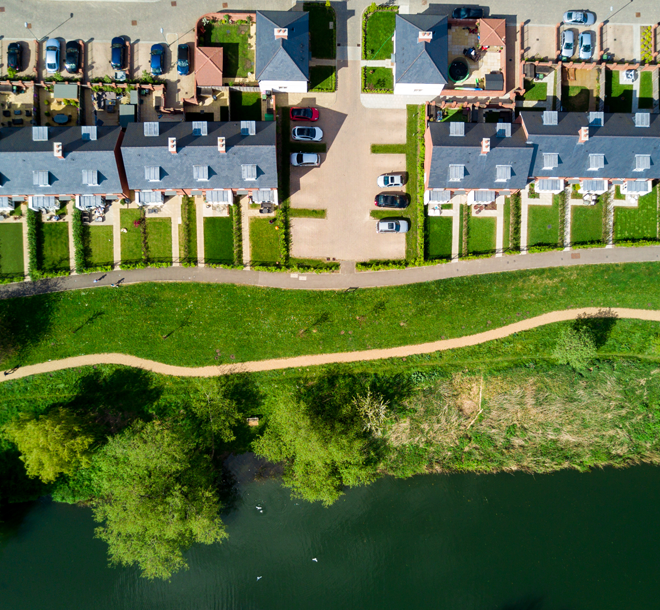 A new build housing development in the UK