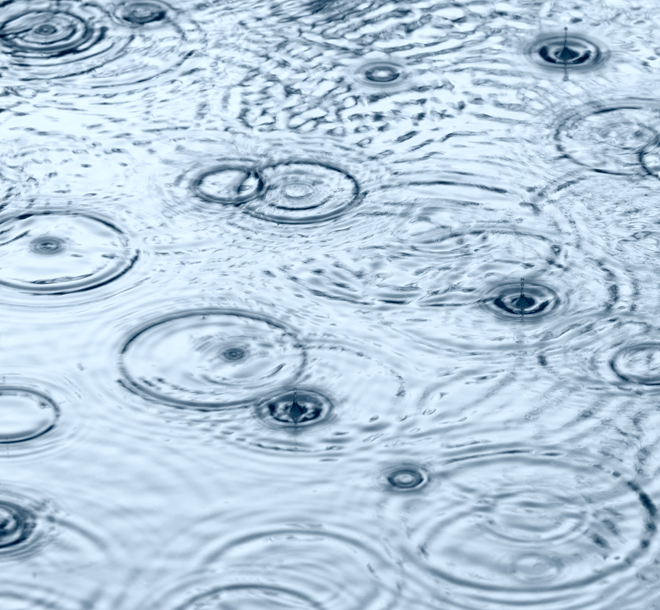 water droplets in a puddle