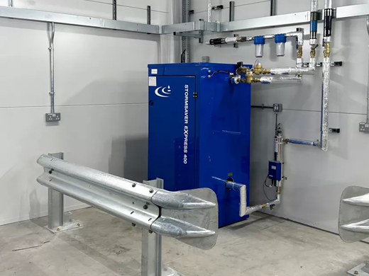 Commercial rainwater harvesting system installed in the uk