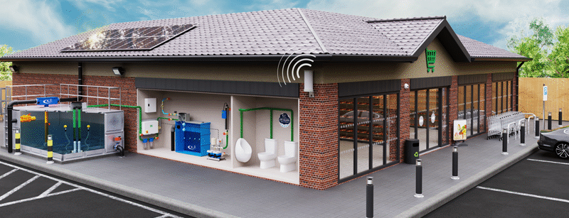 an above ground rainwater harvesting system in a commercial property uk