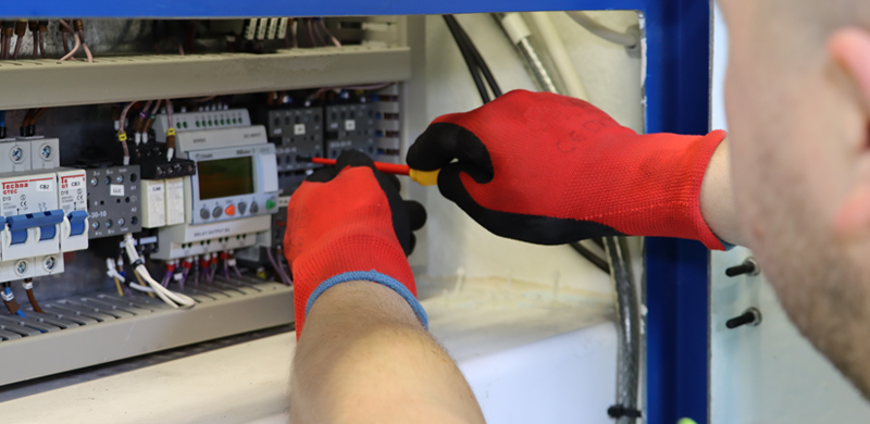 rainwater harvesting engineer with a control panel
