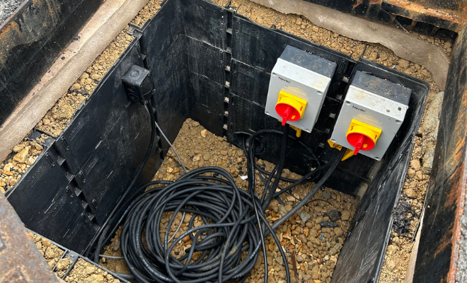 a rainwater harvesting system with an electrical isolation pit with the correct practice
